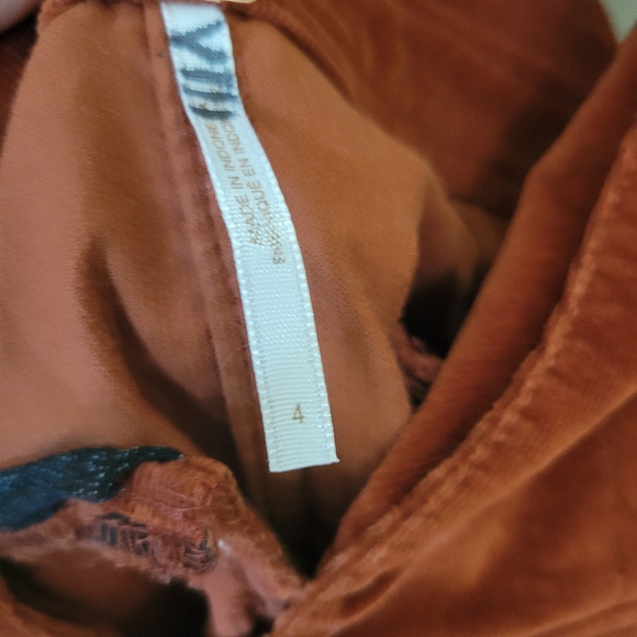 Free People Corduroy orange mini dress size 4 - Picture 7 of 10